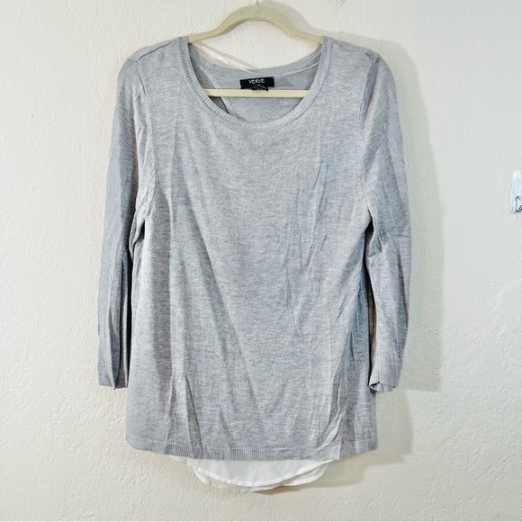 Verve Ami Aritzia Open Back Long Sleeve Pullover Sweater Large Lightweight - Picture 1 of 10